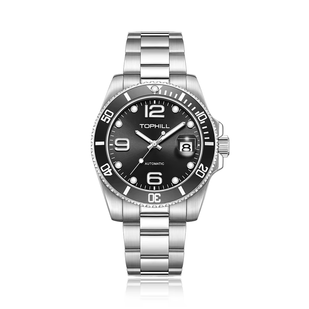 Montre mécanique automatique TOPHILL 40mm Dandong 2820 pour homme, étanche, cadran soleil facile à l
