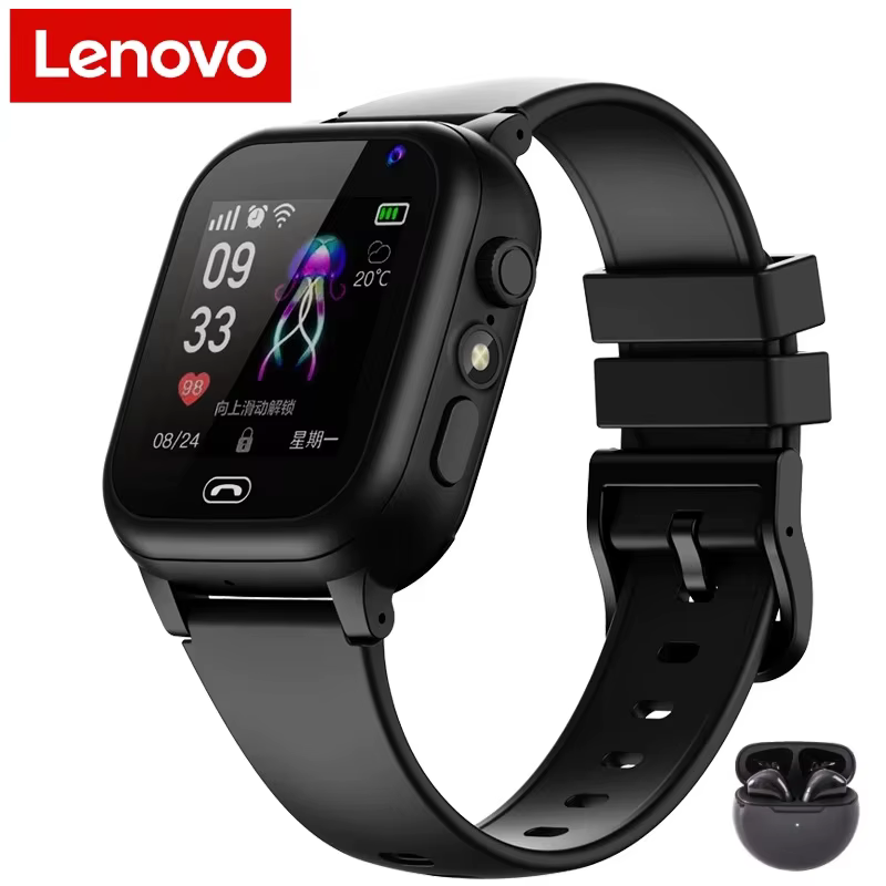 Montre connectée Lenovo Q15C avec écouteurs, SOS, Wifi, GPS, appel vidéo, caméra, étanche, pour enfa