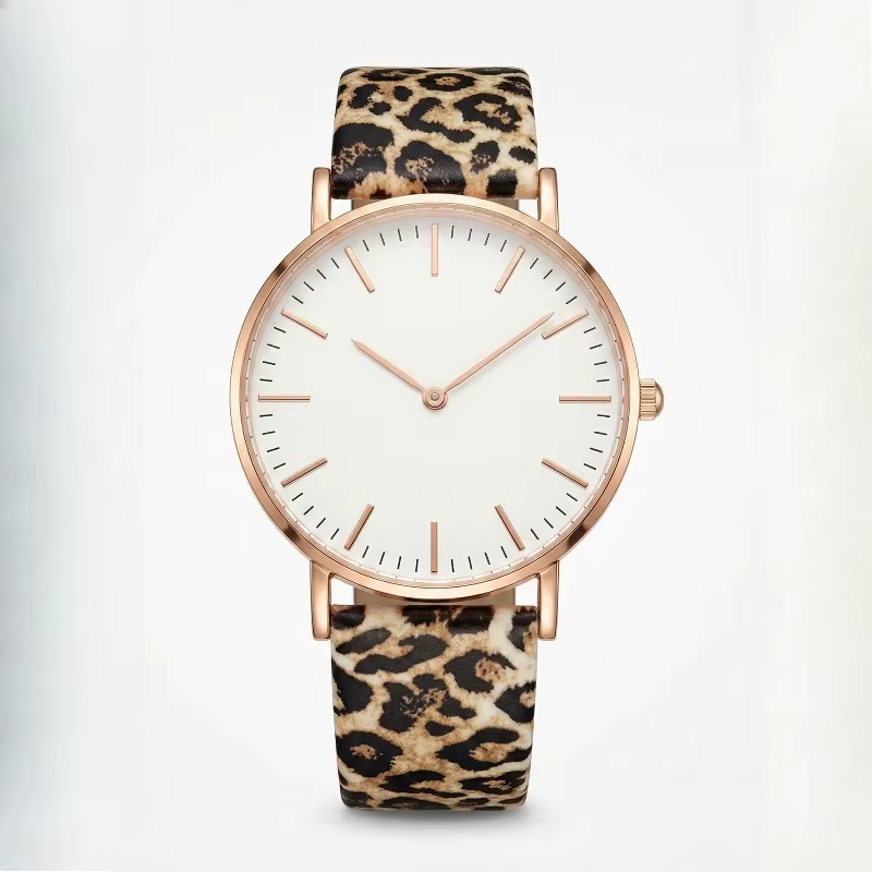 Montres pour femmes de style minimaliste, bracelet à motif léopard, montres-bracelets à quartz pour 