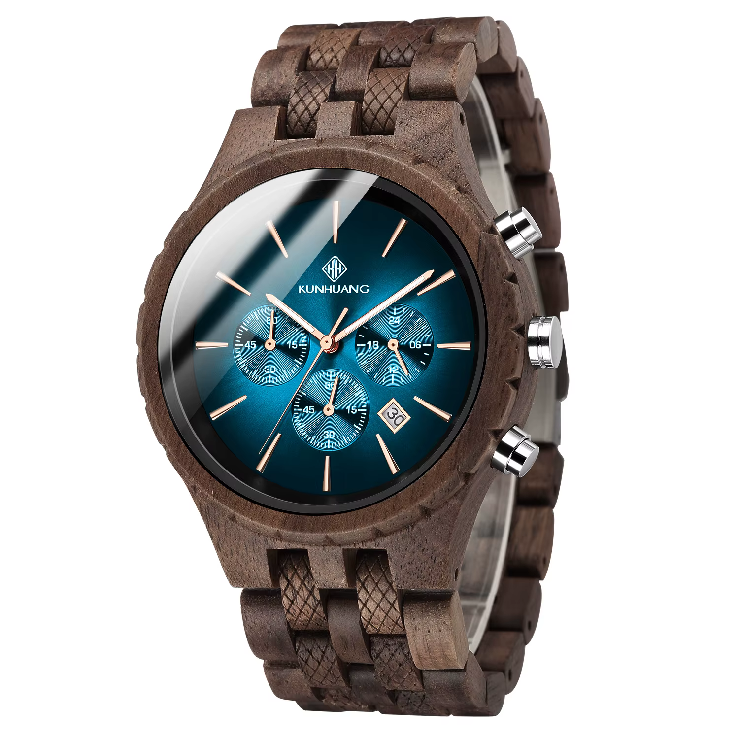 Montre en bois pour homme, multifonctionnelle, design minimaliste, en bois pur, polyvalente, pour un