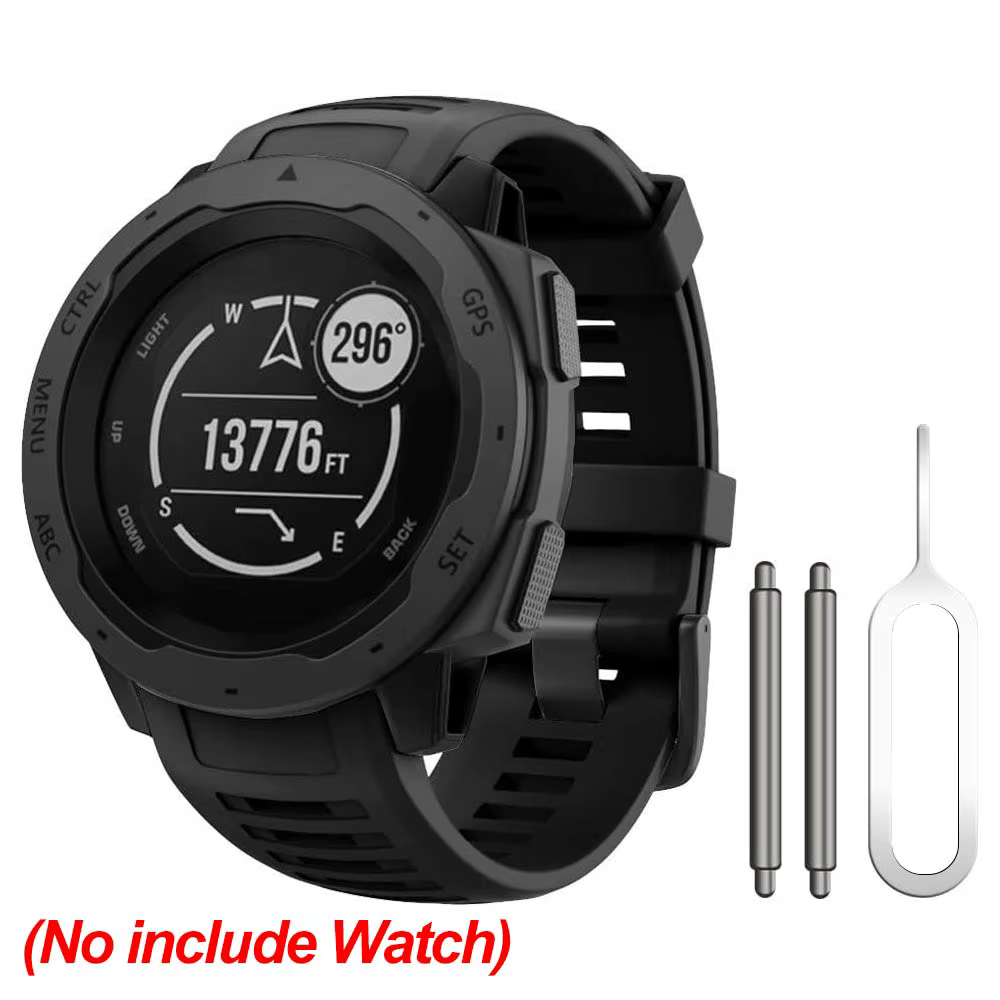 Bracelet pour Garmin Instinct avec un bracelet de montre en silicone souple – Compatible avec Instin