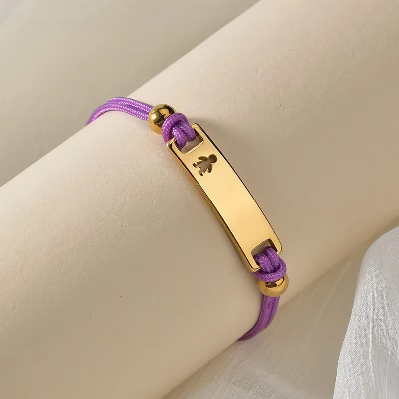 Bracelets personnalisés en corde colorée tressée, faits à la main, pour femmes, filles et garçons, b