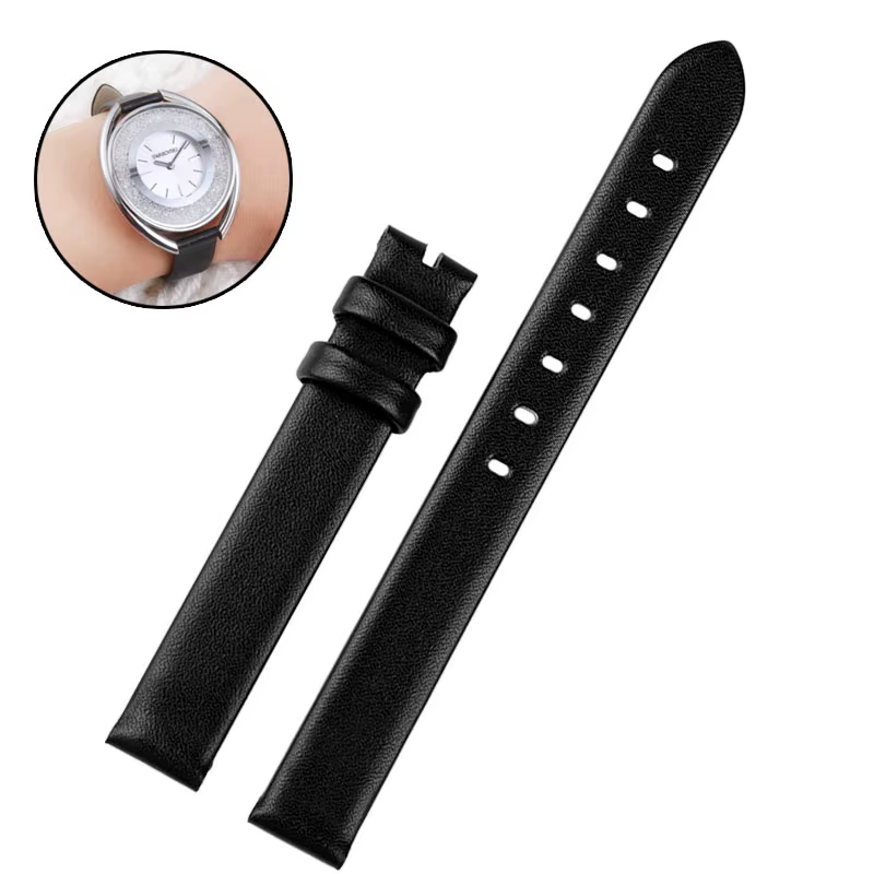 Bracelet de montre en cuir de vache souple pour femmes Swarovski 5158517 / 5158544 / 5158972 Broch