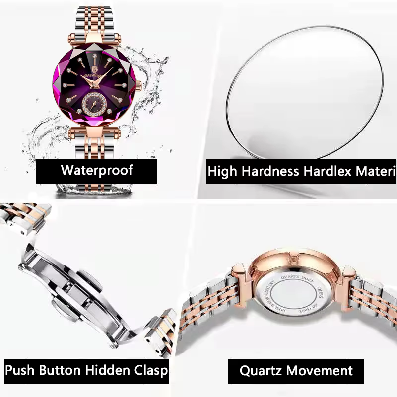 POEDAGAR luxe élégant dames montre-bracelet étanche en acier inoxydable montres à Quartz pour femme