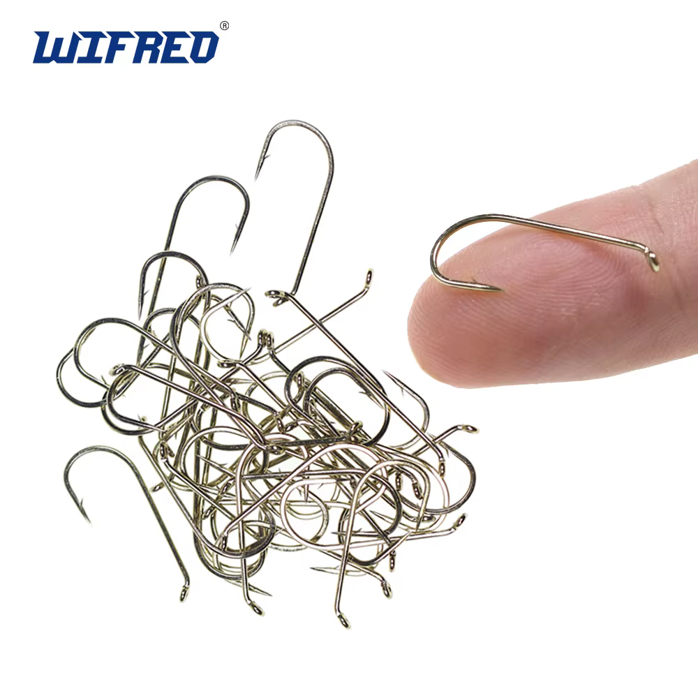 Wifreo 50/100/200 pièces 1X crochet à mouche sèche à longue tige vers le bas oeil nymphe crochet d'a