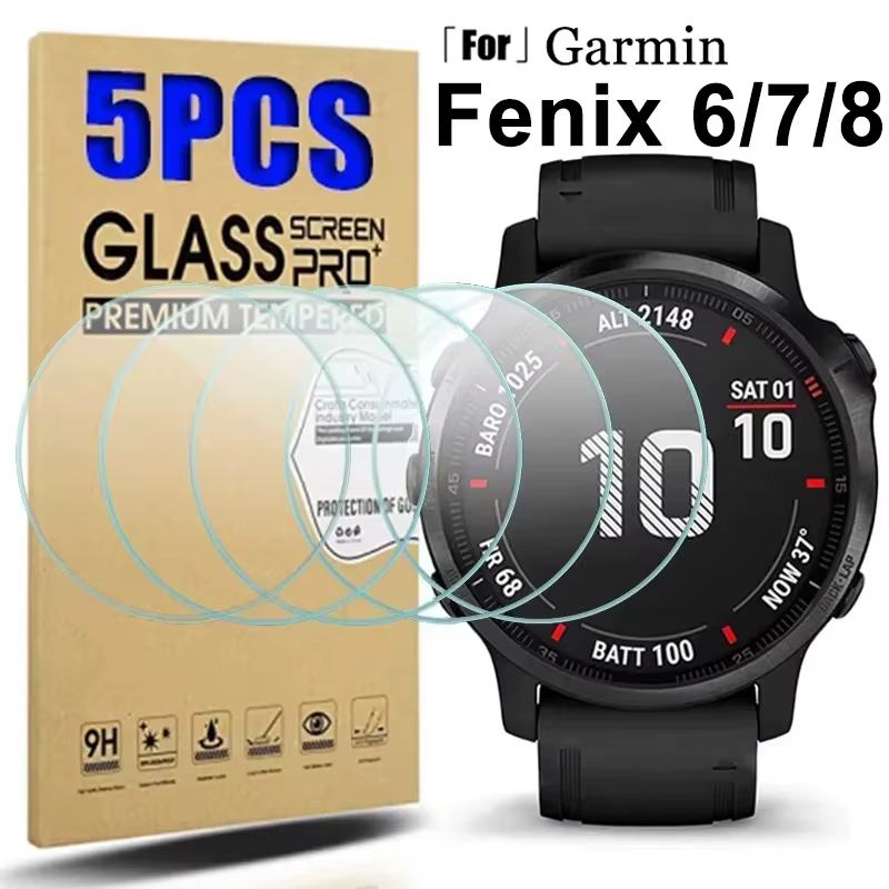 Verre trempé pour Garmin Fenix 8 7 7S 7X 6 6S 6X Pro Sapphire HD Film de protection d'écran pour mon