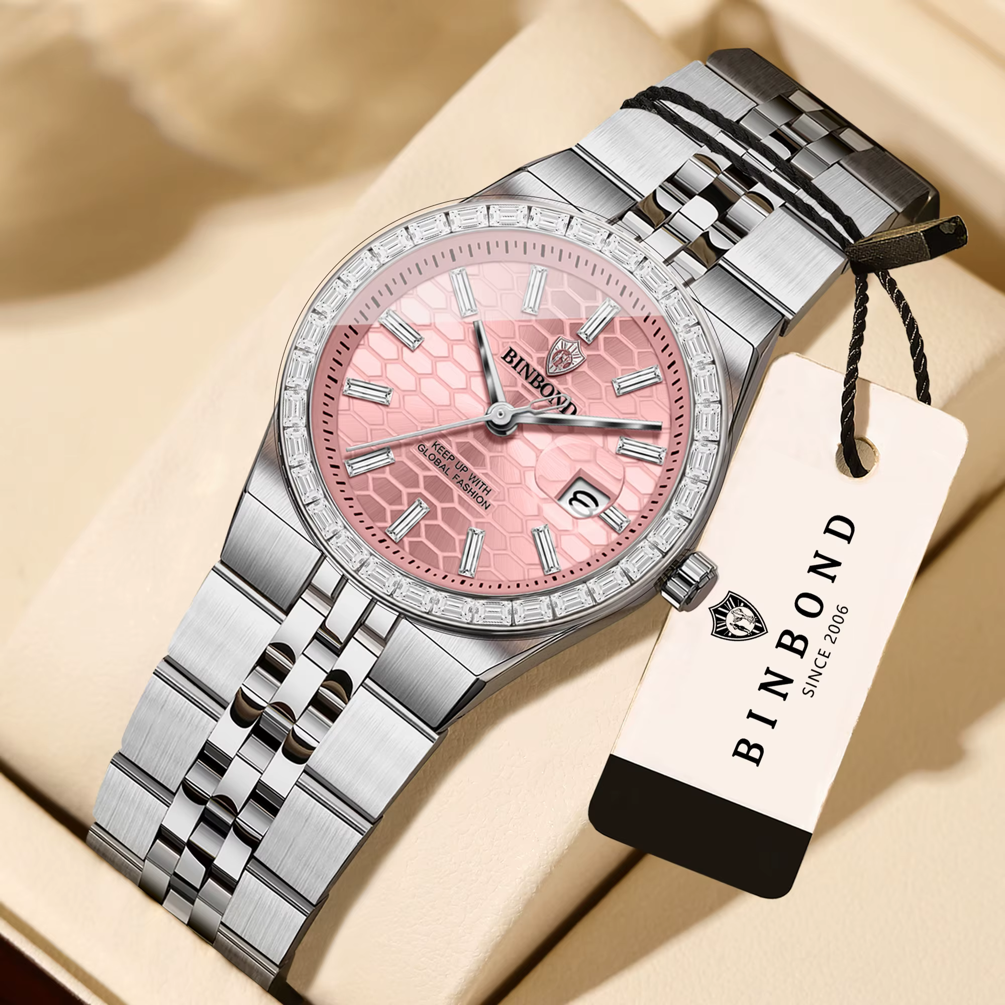 Montres-bracelets à quartz pour femmes BINBOND, décontractées, précises, luxueuses, étanches, robust