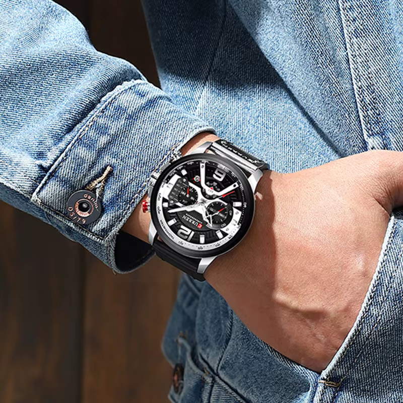 CURREN décontracté Sport montres pour hommes Top marque de luxe militaire en cuir montre-bracelet ho