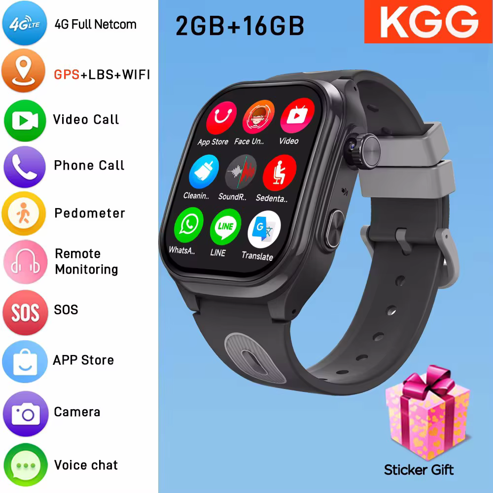2 + 16GB enfants 4G montre de téléphone intelligent GPS WIFI appel vidéo APP télécharger SOS enfant 