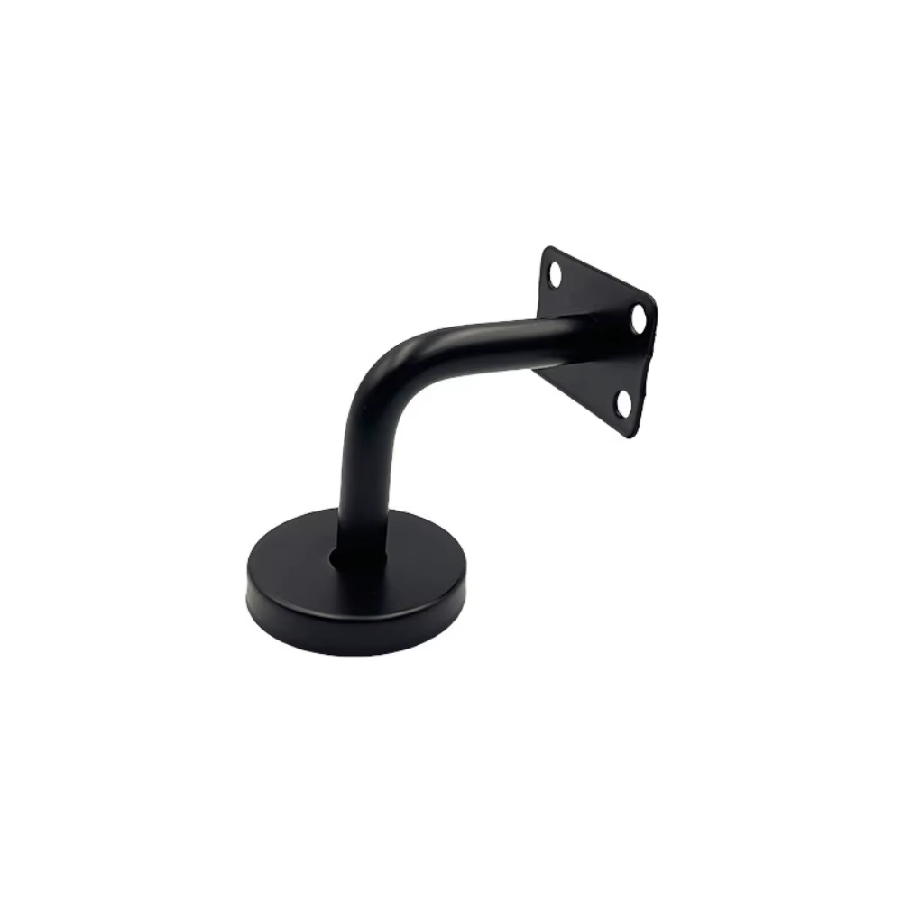 Support de main courante en acier inoxydable, fixation murale, robuste, haute qualité, finition noir
