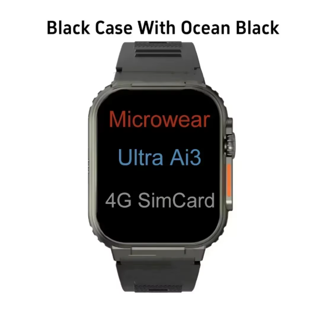 Nouveau Ultra Ai3 Smartwatch 4G Android Amoled HD caméra GPS WIFI Google Play Store App télécharger 