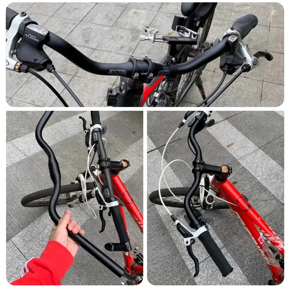 UNO vélo hirondelle guidon M Type en alliage d'aluminium 31.8*600/610/620mm noir argent rétro confor