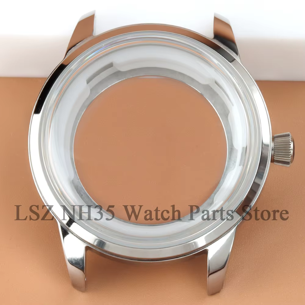 Boîtier de montre 40 mm, cadran 35 mm, verre bombé NH35, pour cadran cocktail, aiguilles non lumines