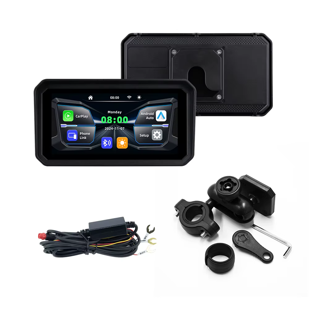 EKIY 6 pouces moto Carplay Navigation étanche Carplay écran d'affichage Portable moto Android Auto m