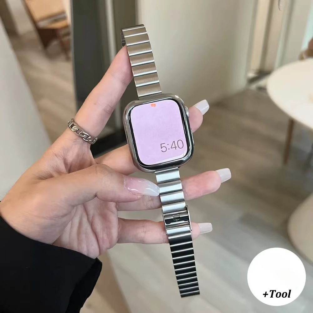 Bracelet en acier inoxydable pour Apple Watch série 10 9 8 7 6 5 4 se Ultra 2 Bracelet mince pour fe