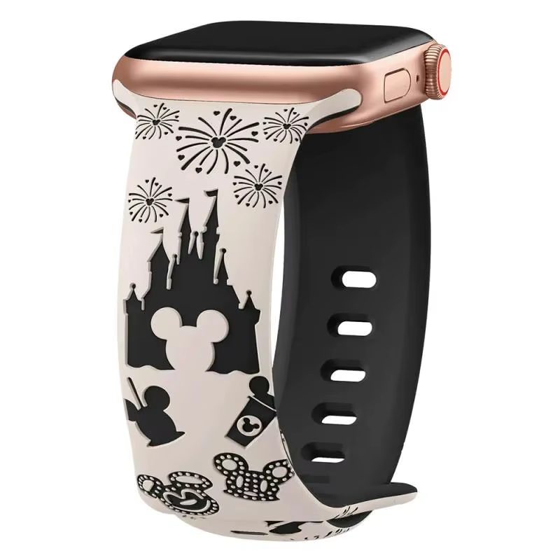 Bracelets floraux gravés pour Bracelet de montre Apple 44mm 49mm 45mm 41mm 40mm 38mm Bracelet correa