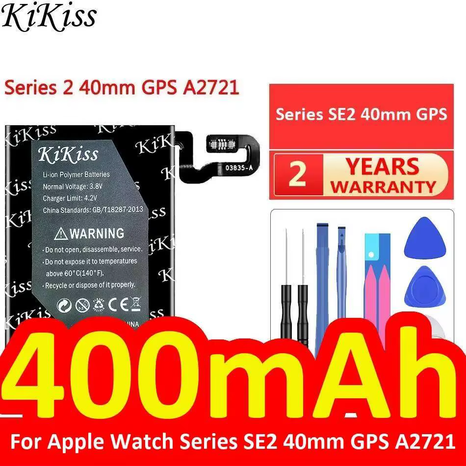 Batterie de montre haute efficacité 400-500mAh pour Apple Watch pour iWatch Series SE2 44MM Lte pour