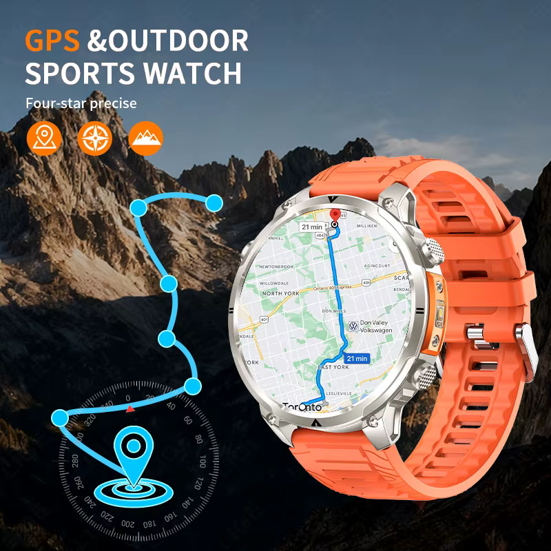 LIGE 2026 nouveau GPS Smartwatch homme 720mAh batterie IP68 étanche Bluetooth appel 1.7 "HD sport la