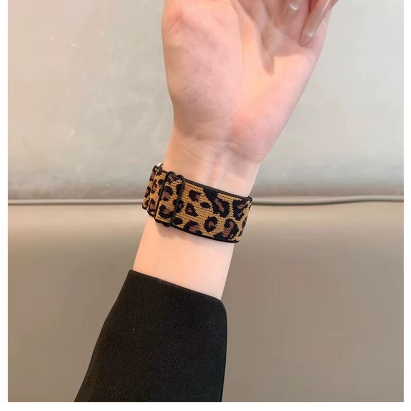 Bracelet en Nylon élastique léopard pour Apple Watch Ultra 2, 49mm 41mm 45mm 42mm 46mm 44mm, Bracele