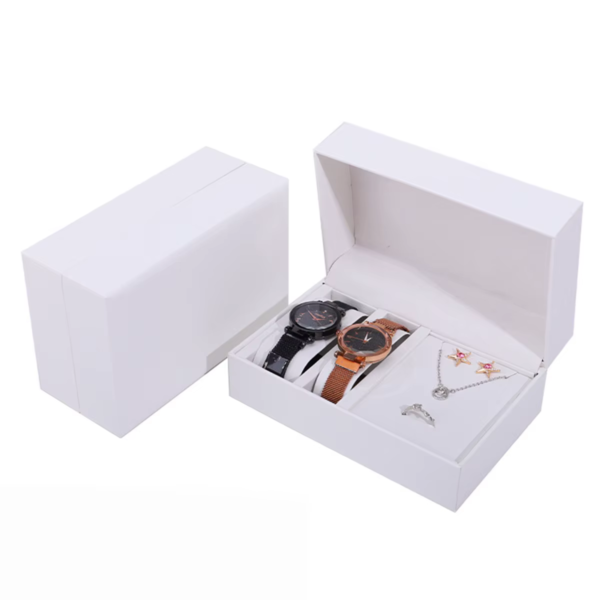 Boîte à montres de luxe en cuir PU, boîte cadeau pour femme et homme, boîte de présentation de montr