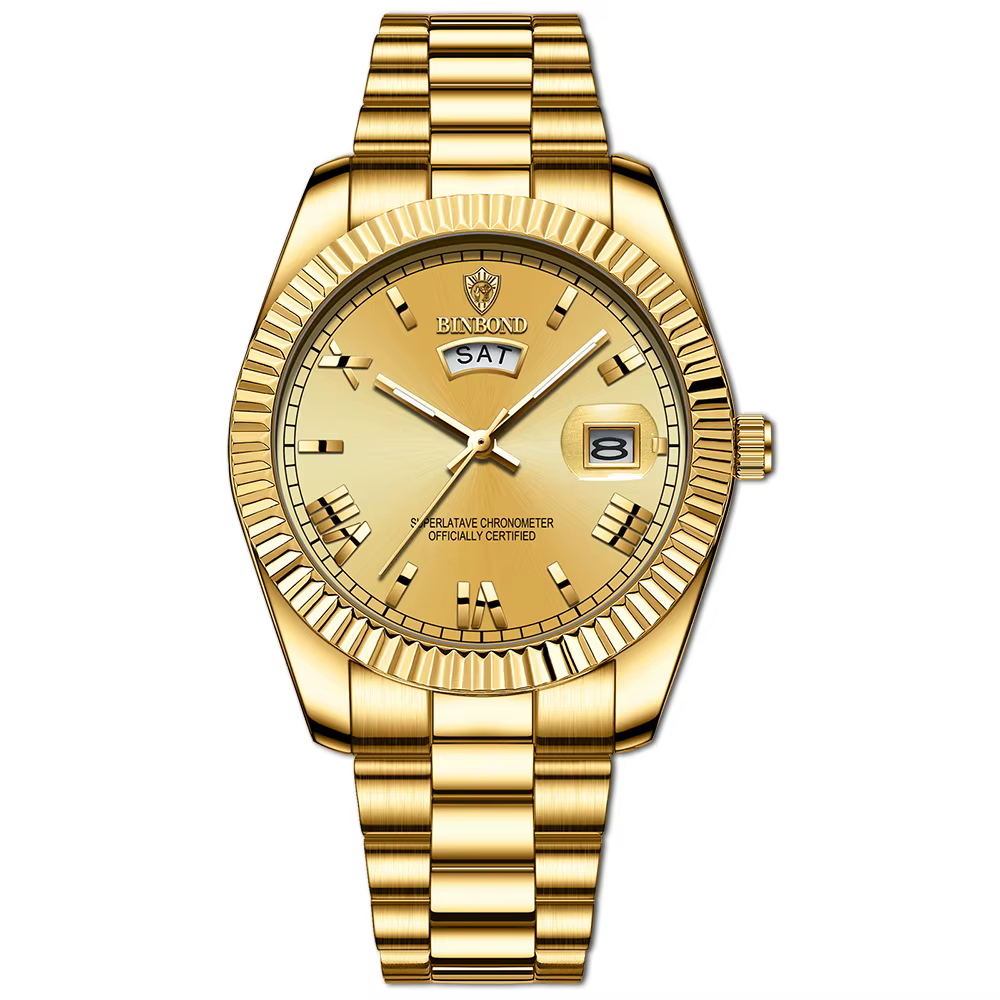 BINBOND marque hommes affaires sport montre à Quartz classique étanche calendrier lumineux horloge c