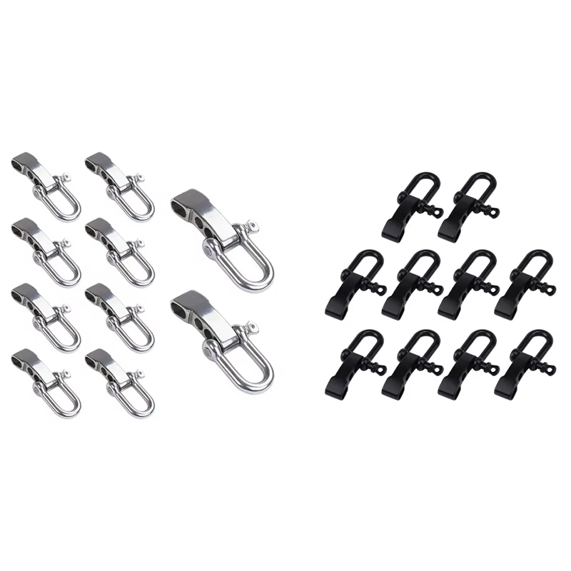 Lot de 10 manilles ajustables pour bracelet de paracorde, accessoire de survie, fermoir, injecteur d