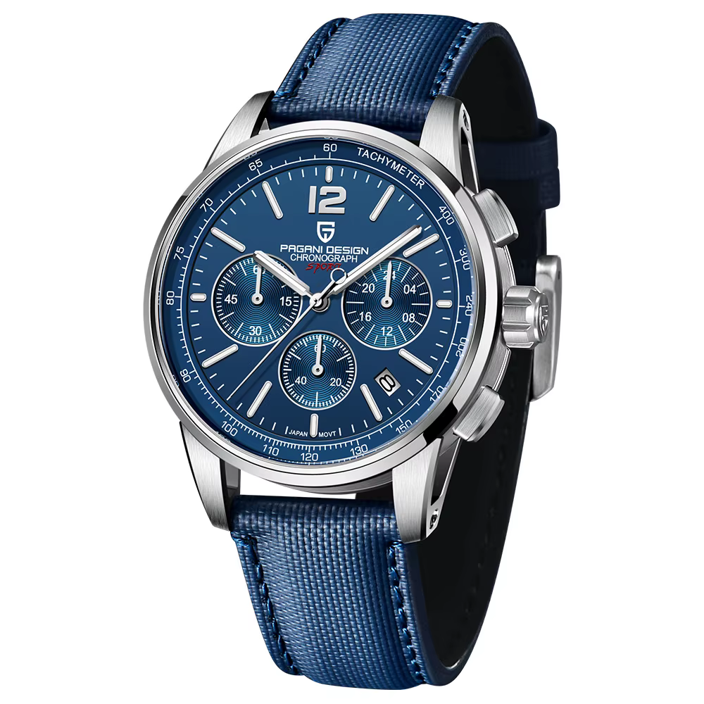 Wildani Design-Montre de sport à quartz pour homme, chronographe japonais Vk63, saphir, date 100m, é