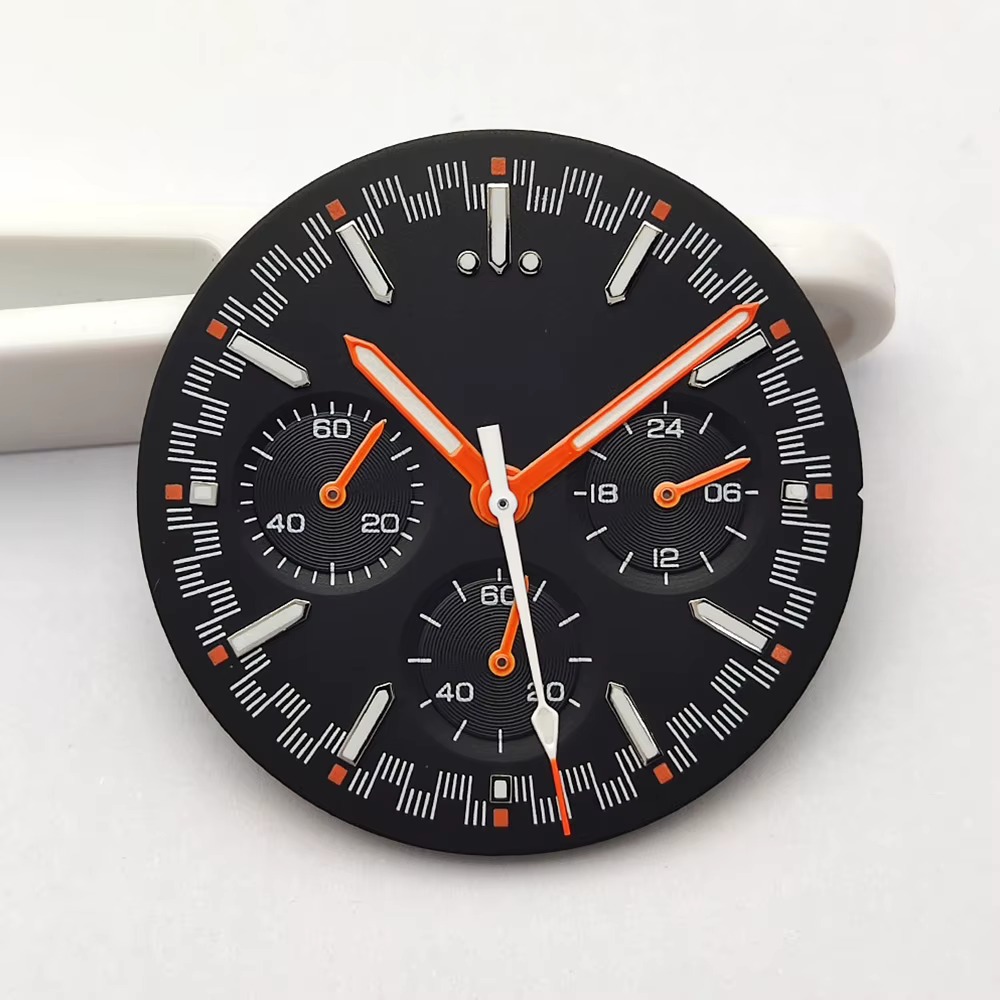 Kit de cadran et aiguilles de montre chronographe multifonctionnel pour homme 32,5 mm, compatible av