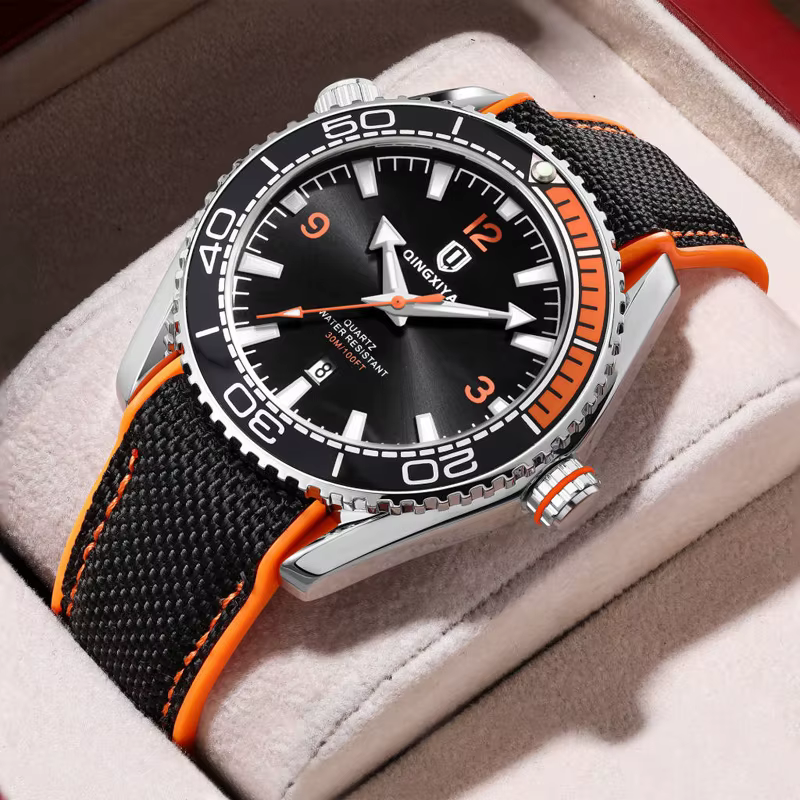 QINGXIYA-Montre à Quartz pour Homme, Bracelet en Silicone, Étanche, Shoe, Calendrier, Nouvelle Mode