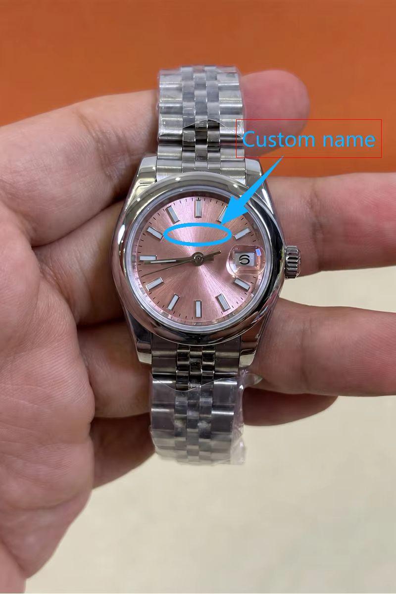 Montre mécanique de luxe pour femme, personnalisée 1:1, petite taille 28 mm, en acier inoxydable dor