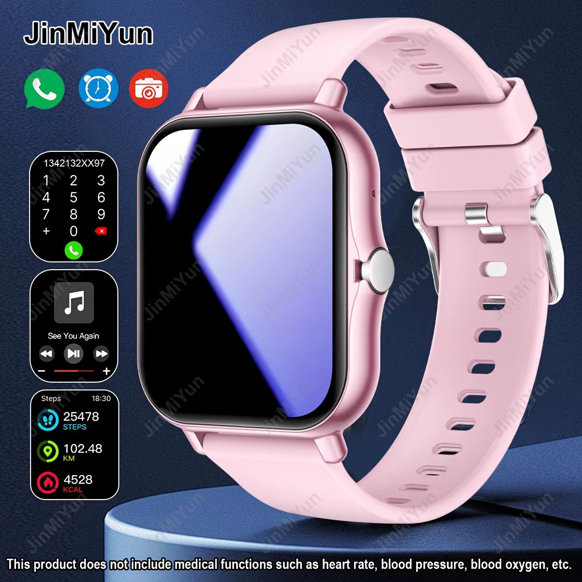 Montre connectée tendance avec écran tactile HD de 1,83 pouce, appels sans fil, rappel et rejet d'ap