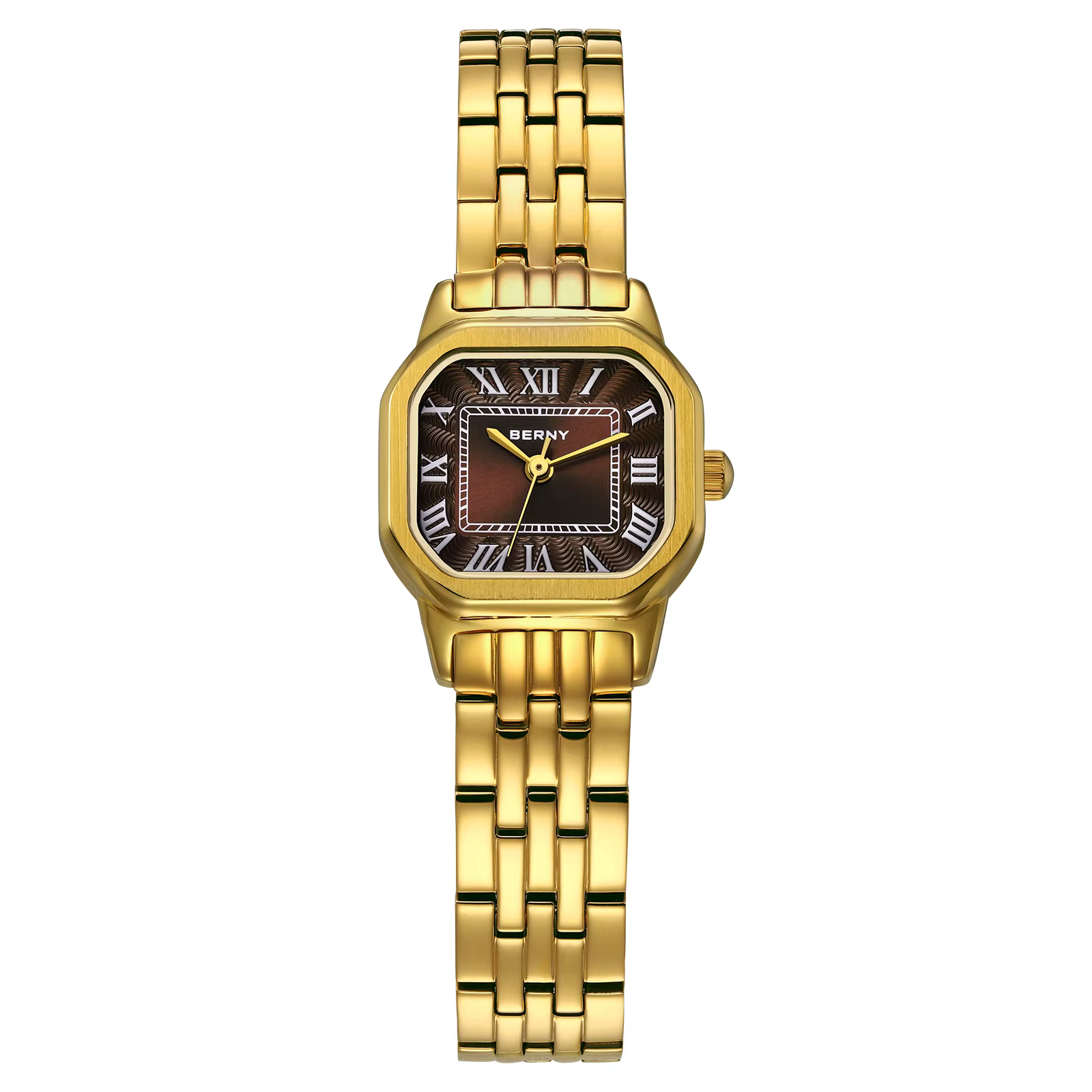 BERNY montre pour femmes carré petit cadran de luxe doré mode décontracté romain classique robe mont