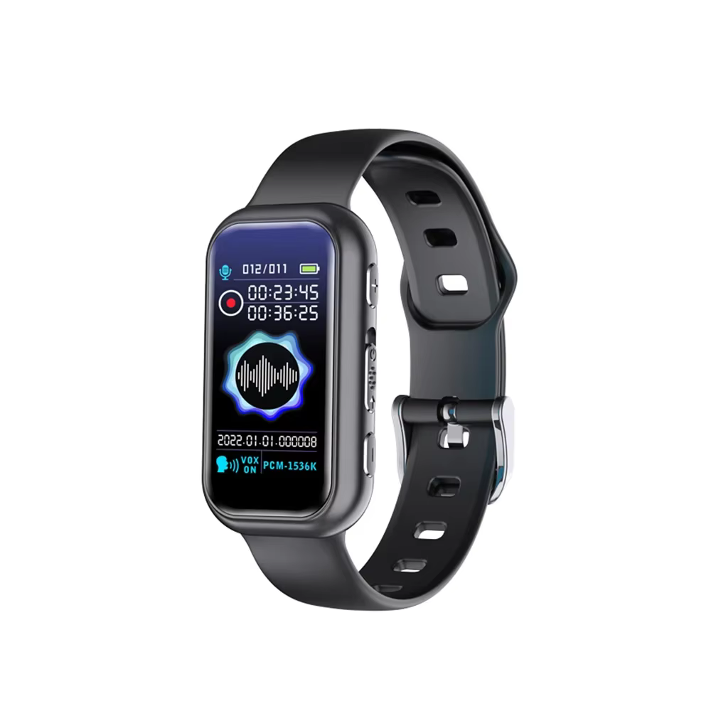 Montre connectée avec enregistreur vocal HD, réduction du bruit, enregistrement avec heure, lecteur 