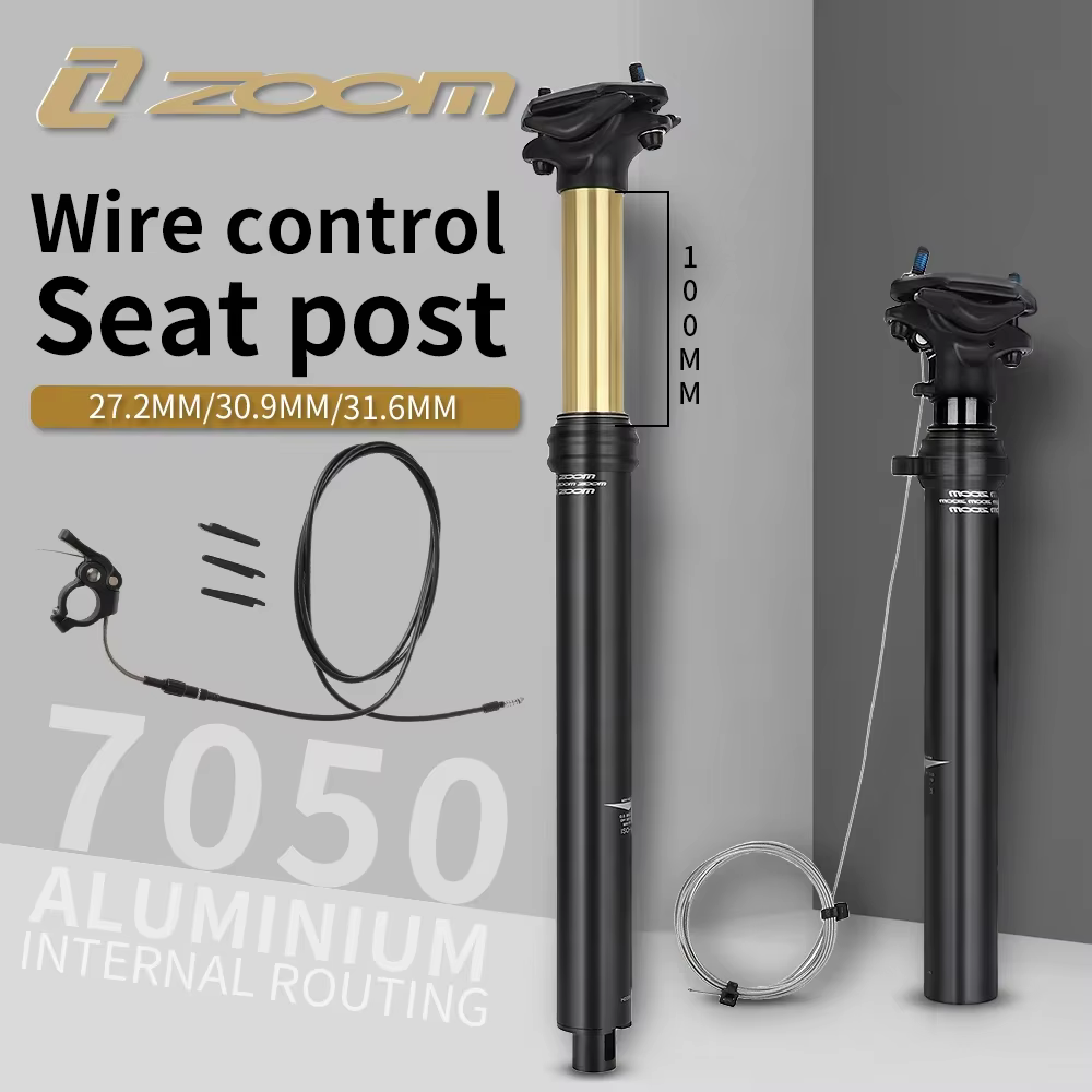 ZOOM – tige de selle de vélo vtt, 27.2mm31.6mm, poignée interne et externe en aluminium, contrôle du
