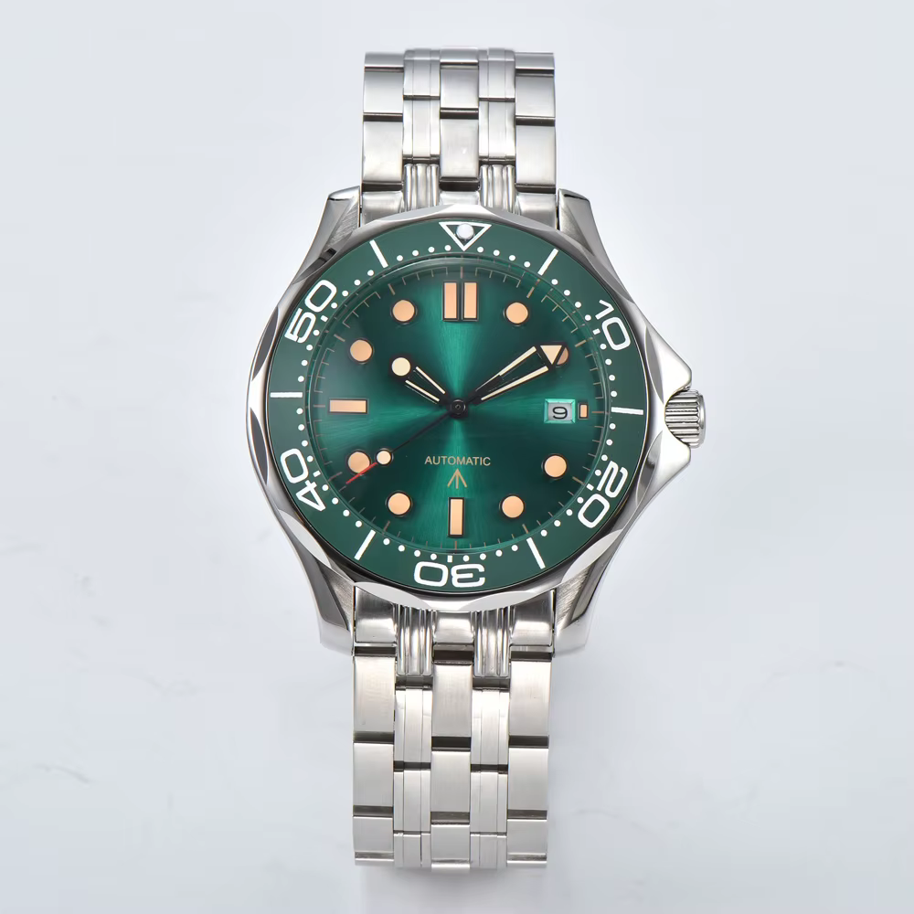 Parnsrpe 2026 Nouvelle Montre de Plongée Automatique Miyota 8215 pour Homme, Cadran Vert Sportif de 