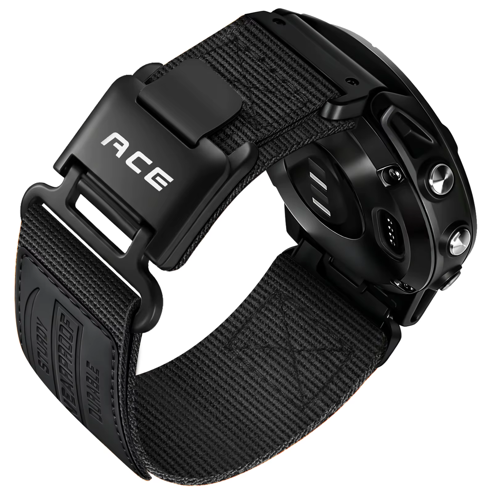 Bracelet en nylon de haute qualité spécial Garmin QuickFit - 22/26 mm, bracelet en nylon brillant et