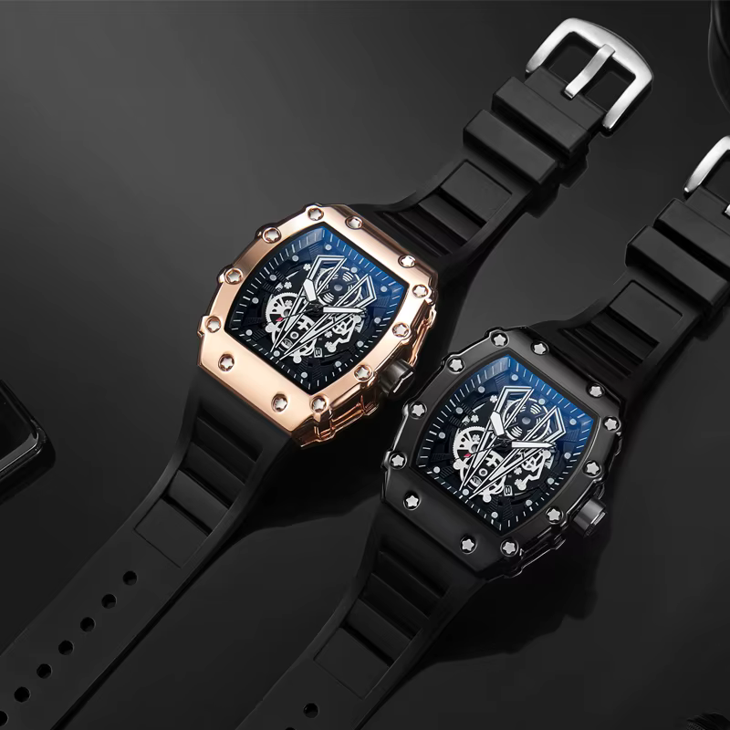 Montre de commerce extérieur grand cadran pour hommes Quartz étanche Sport carré montre lumineuse po