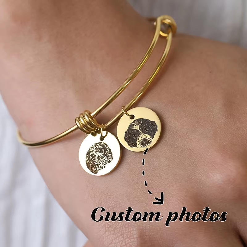 Bracelet personnalisé avec avatar d'animal de compagnie, portrait d'animal de compagnie personnalisé