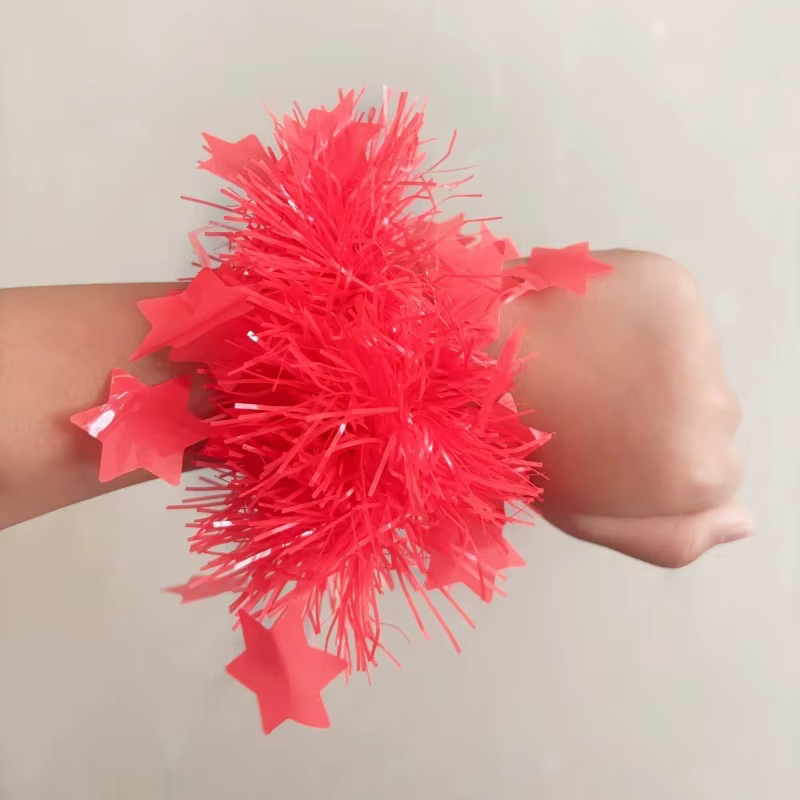 Bracelets lumineux fluorescents en guirlande d'étoiles, réactifs à la lumière noire UV, accessoire d