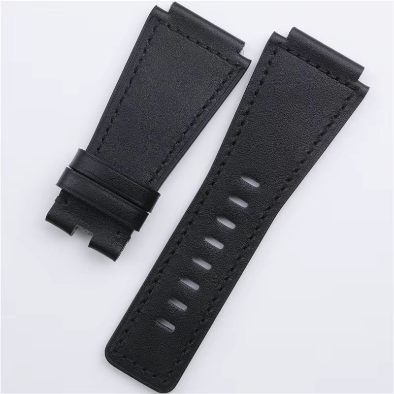 Bracelet de montre en cuir de veau de qualité supérieure 24mm pour Bracelet cloche série BR01 BR03 B