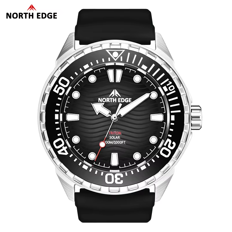 NORTH EDGE nouvelle montre de plongée à énergie solaire TRITON hommes montres à Quartz de luxe pour 