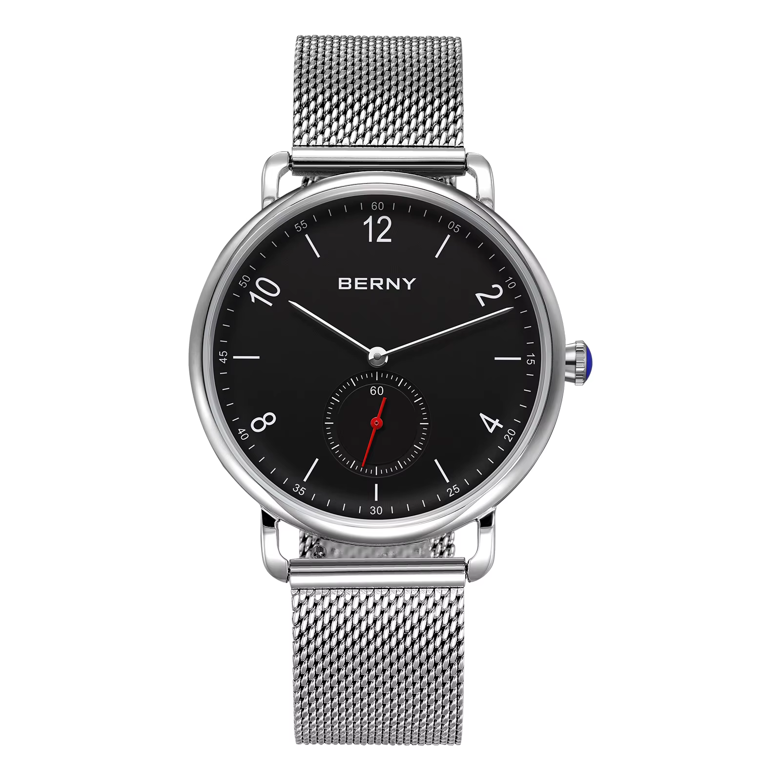 Montre à quartz BERNY pour homme, qualité supérieure, boîtier fin en acier inoxydable 316L, montre-b