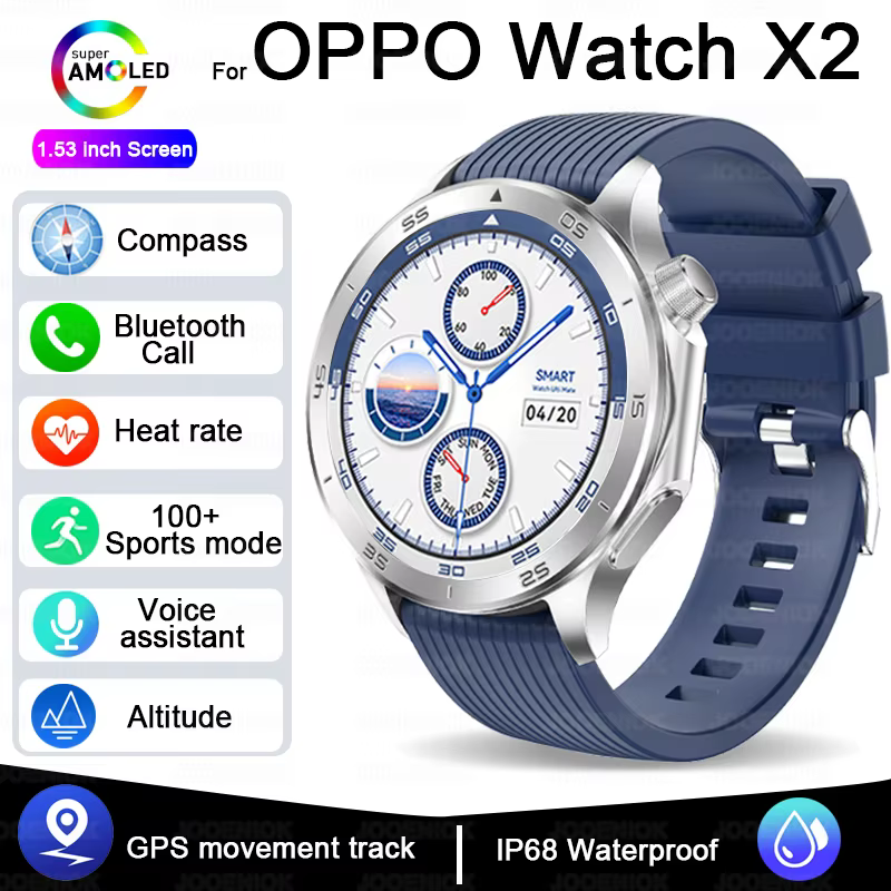 OPPO montre X2 dernière appel Bluetooth Smartwatch hommes GPS NFC surveillance de la santé IP68 mont