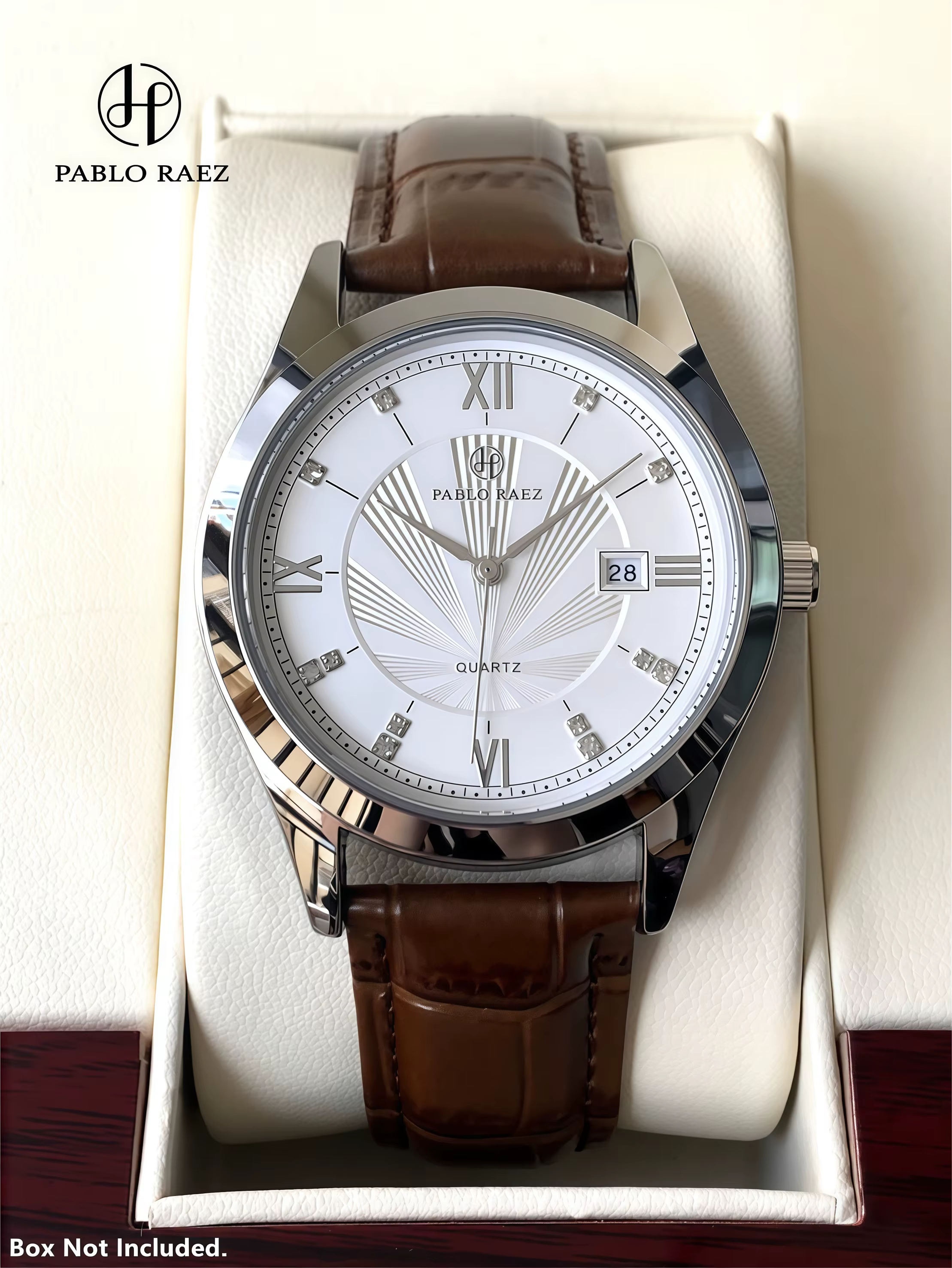 PABLO RAEZ vraies Photos haut de gamme de luxe homme montre-bracelet étanche diamant Date montre en 