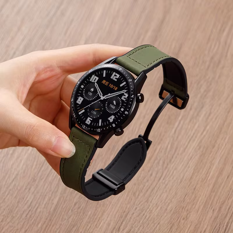 Bracelet de montre en cuir 22mm pour Xiaomi montre 2 Pro S3 S1 bracelet de montre magnétique actif p