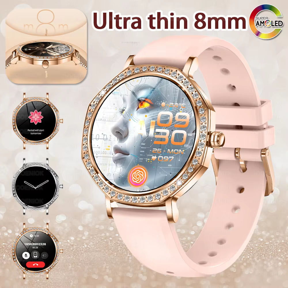 2025 nouvelle montre intelligente Ultra-mince femmes AMOLED 466*466 HD affichage Bluetooth appel aff