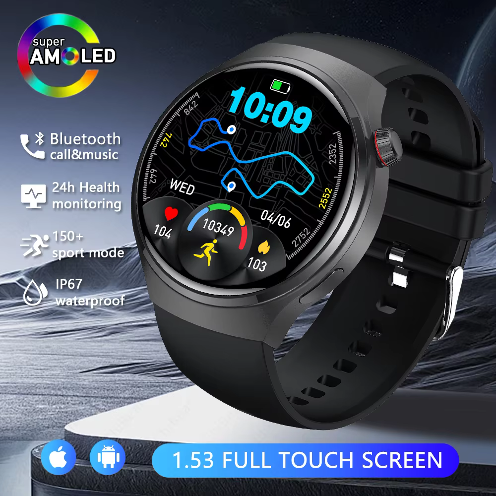 Nouvelle Montre Connectée 4 Pro GPS 2026 pour Hommes, Appel Bluetooth, Écran 1,53 Pouces, Bracelet S