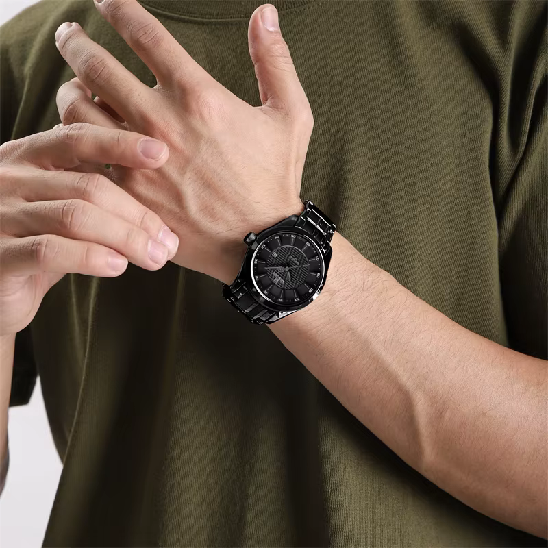 Top marque NAVIFORCE montre pour hommes étanche Quartz affaires décontracté bracelets en acier inoxy