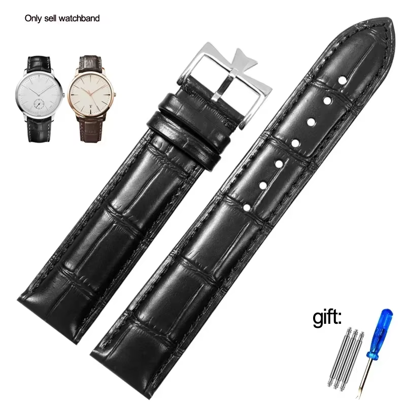 19mm 20mm 21mm 22mm bracelet de montre en cuir véritable remplacement pour Vacheron Constantin Patri