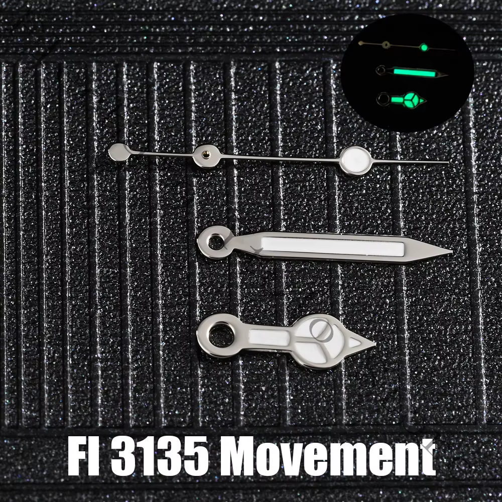Aiguilles de montre lumineuses pour heures, minutes et secondes, pour mouvement SUB Submariner 3135,